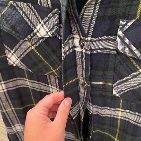 Sam Edelman green plaid Flannel With zipper - Picture 3 of 7